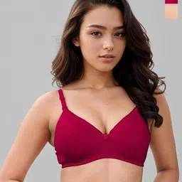LUX VENUS Set of 2 Full Coverage Lightly Padded Cotton Everyday Bra with All Day Comfort-2