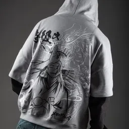 Xenpachi Men Jujutsu Kaisen Anime Geto Yin Yang Printed Oversize Drop Shoulder Hoodie-picture-11