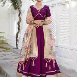 LOOKNBOOK ART Embroidered Ready to Wear Lehenga & Unstitched Blouse With Dupatta-image-45