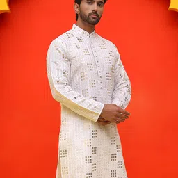 Jompers Men Geometric Embroidered Sequinned Kurta-picture-43