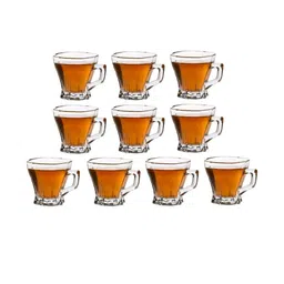 Somil Clear Glass Coffee & Tea Cup / Mug (120 Ml), Enjoy Your Drink in Style, 07.8 X 9.7 X 8 Cm, Pack of 10-image-40