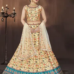 EthnicTree Printed Beads and Stones Ready to Wear Lehenga & Blouse With Dupatta-picture-56