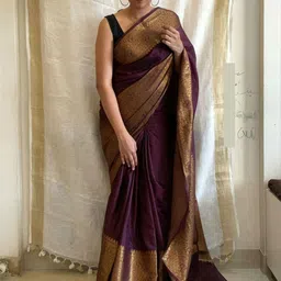 Areca Designer Floral Pure Silk Fusion Banarasi Saree-image-14