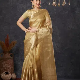 VILLAGIUS Woven Design Zari Tissue Banarasi Saree-29