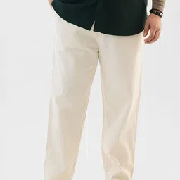 Snitch Men Plus Size Beige Mid-Rise Regular Fit Trousers-picture-22