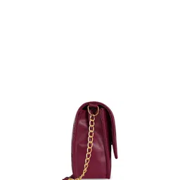 LOREM Women Solid Structured Leather Sling Bag image 5