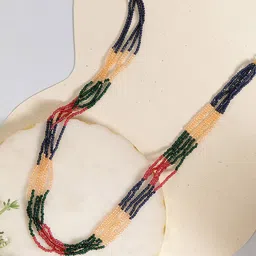 ORANGENYSHA Gold-Plated Crystal Beaded Statement Layered Necklace-54