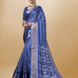 SANJANA SILK Woven Design Zari Chanderi Saree-picture-45