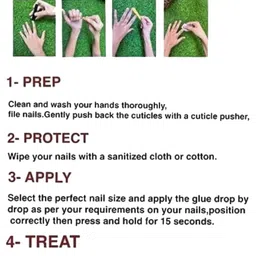 AMOK STORE Set Of 12 Reusable Artificial Nails With Glue Nude Cateye Nails image 2
