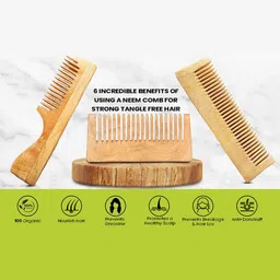 The Earth Trading Set Of 2 Natsbyte Pure Kacchi Neem Wood Comb image 3