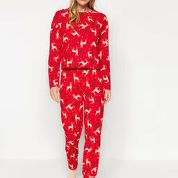 Trendyol Women Printed Night suit-image-87