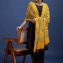 Taavi Ethnic Motif Printed Pure Cotton Dupatta-5