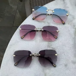 kalveera Gradient, Riding Glasses, UV Protection, Gradient Rectangular, Retro Square, Cat-eye Sunglasses (Free Size) image 3