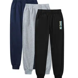 Knit Vey Boys Pack Of 3 Pure Cotton Mid-Rise joggers-27