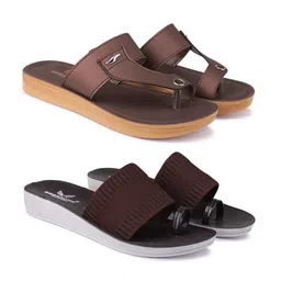 BERSACHE Women Set of 2 One Toe Flats-36