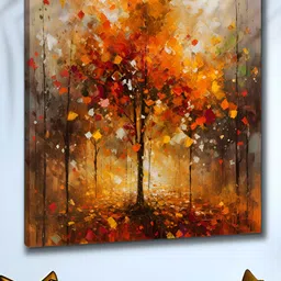 Myntra Elegant Homes Orange & Black Abstract Art Canvas Wall Art-image-59