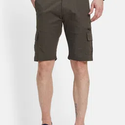 Octave Men Cotton Regular Fit Mid-Rise Shorts-image-75
