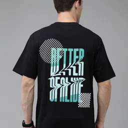 Provogue Men Typography Printed Pockets Boxy T-shirt-image-37