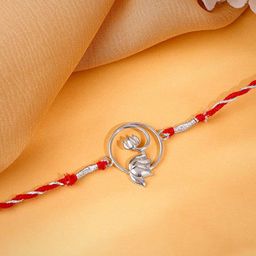 GIVA 925 Silver Beautiful Lotus Thread Rakhi With Roli and Chawal-image-13