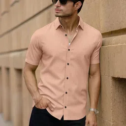 VORTEX Original Slim Fit Textured Short Sleeves Casual Shirt-picture-29