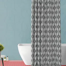 ArtzFolio Grey & Black Printed Waterproof Shower Curtain-image-91
