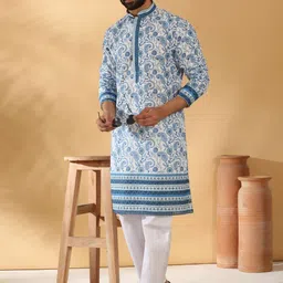 KRAFT INDIA LUXE Men Floral Printed Kurta with Trouser-49