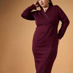 SASSAFRAS Curve Scuba Bodycon Midi Dress-20