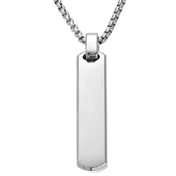 Nitant Men Silver-Plated Stainless Steel Rectangular Necklace Pendant Chain-picture-10