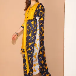 KALINI Floral Printed Sweetheart Neck Kurta With Salwar & Dupatta-image-80