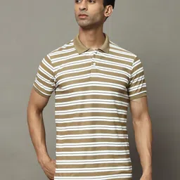 OGEN Men Striped Polo Collar Pockets T-shirt-image-84