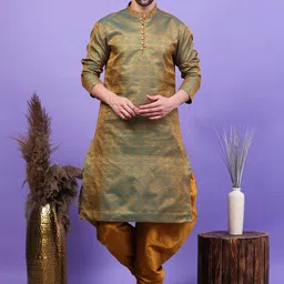 Sydney Heights Men Regular Thread Work Kurta with Patiala-27