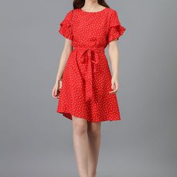 Stylecast X Kotty Women Printed Flared Sleeves A-Line Dress-image-11