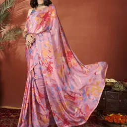 Anouk Printed Beads and Stones Satin Saree-image-96