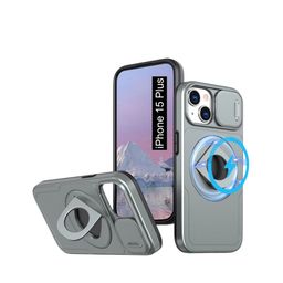 Luxury Kase iPhone 15 Plus Mag-Safe Shockproof Rugged Back Case with Ring Kickstand-picture-23