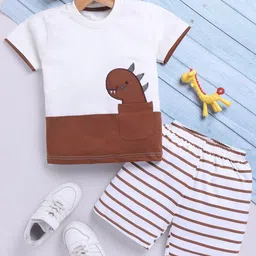 Toonyport Boys Printed Round Neck Pure Cotton T-Shirt With Shorts-image-97