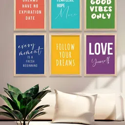 Kotart Brown & Blue 6 and more Piece Wood Abstract Wall Paintings-image-91