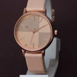 VIRAKTI Women Round Dial & Leather Straps Analogue Watch G-08-CREAM-M-image-40