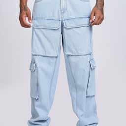 Eszett Men Comfort High-Rise Baggy Cotton Cargos-picture-2