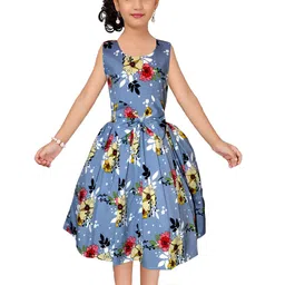 Wow Princess Floral Print Crepe A-Line Dress-32