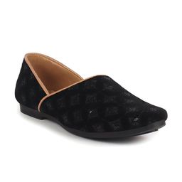 FAUSTO Men Woven Design Embellished Mojaris-picture-1
