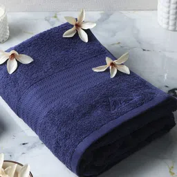 Monte Carlo Blue Cotton 400 GSM Bath Towel-4