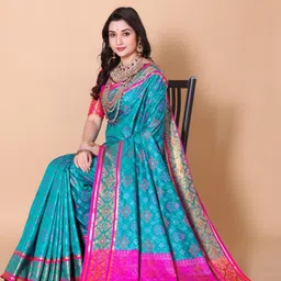 jayant creation Blue Silk Blend Patola Sarees-picture-10