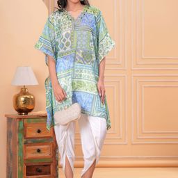 JC4U Women Abstract Printed Kaftan Top with Dhoti Pants-image-36