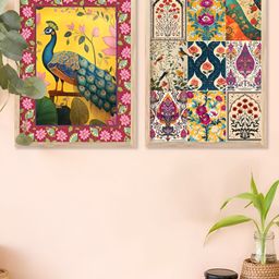 Kotart Unisex Set of 2 Wood Birds and Animals Wall Paintings-picture-11