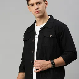 Kaali Peeli Spread Collar Dual Pocket Long Sleeves Denim Jacket-28