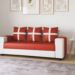 Torque Red Fabric Premium 3 Seater Sofa Set-image-69