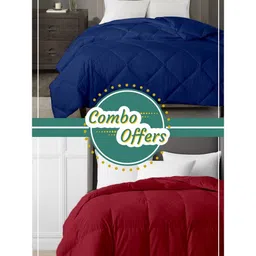 RAZZAI Set of 2 300 GSM Double & 100 GSM Single Bed AC Room Comforters-image-86