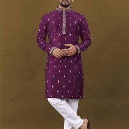ATOXIC Maroon Pure Cotton Kurta Sets-image-74