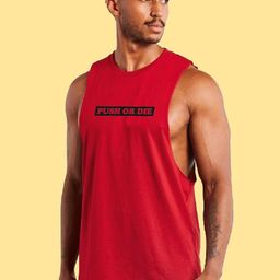 GSPO Printed Cotton Round Neck Gym Vest Y-V-PSD-Red-image-62