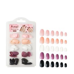FEELHIGH 120-Pcs Press On Nail Tips Medium Round Artificial Nail Extensions-picture-28